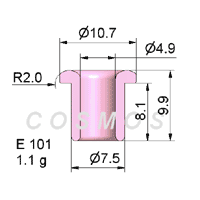 wire guide - flanged eyelet guide E 101