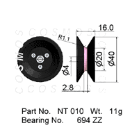 Guide Pulleys - Flanged Pulley NT 010
