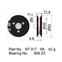 Guide Pulleys - Flanged Pulley NT 017