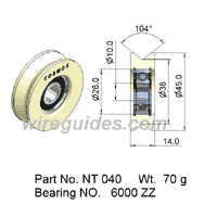 guide pulley - solid ceramic pulley NT 040