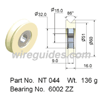 guide pulley - solid ceramic pulley NT 044