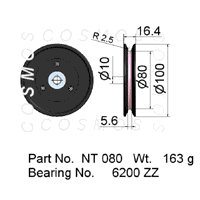 Guide Pulleys - Flanged Pulley NT 080